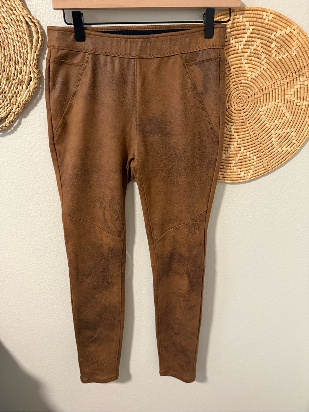 Free people  Brown Faux-Suede Leggings